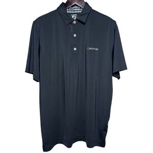 FootJoy Golf USA Polo Shirt Men's Large Black Athletic Fit Stretch Performance
